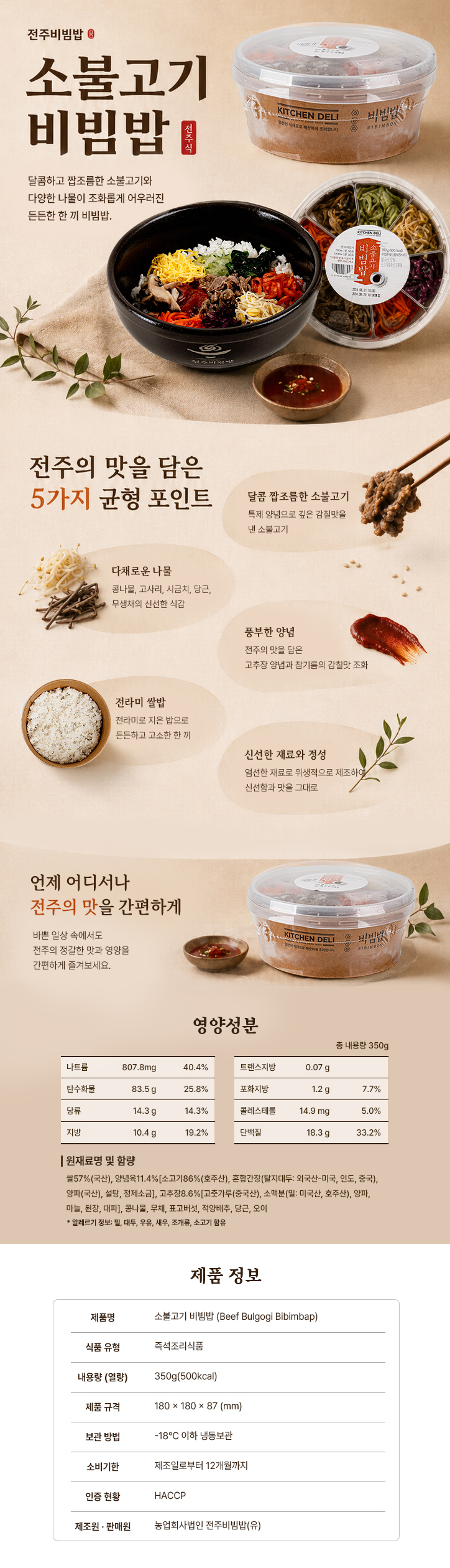 소불고기 비빔밥 제품 상세 이미지